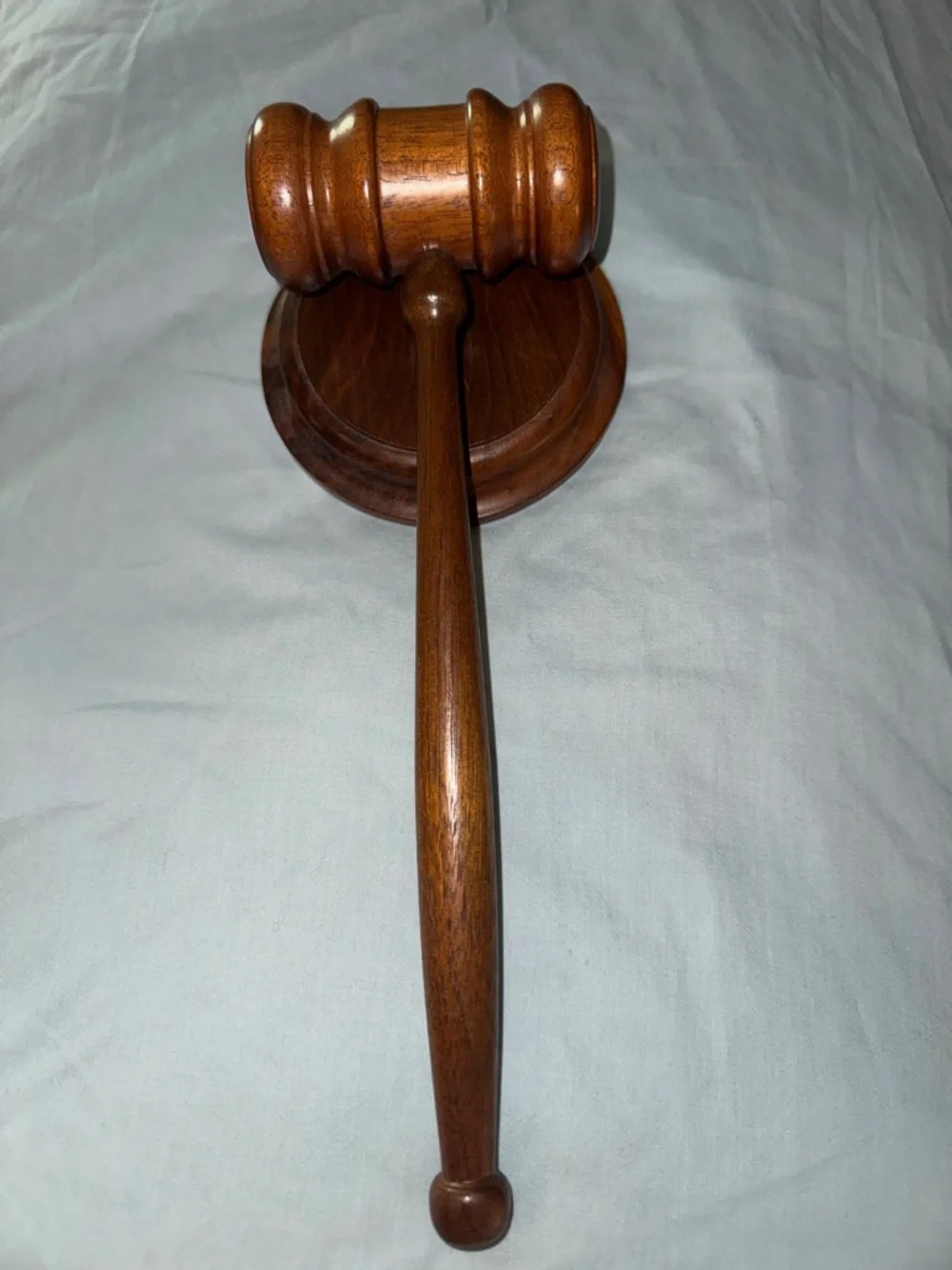 Professional Solid Walnut Gavel & Sounding Block Set - Excellent Condition